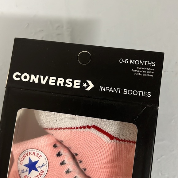 NIB - Converse Infant Booties, Gray and Pink (Size 0-6 Months) - Picture 6 of 7